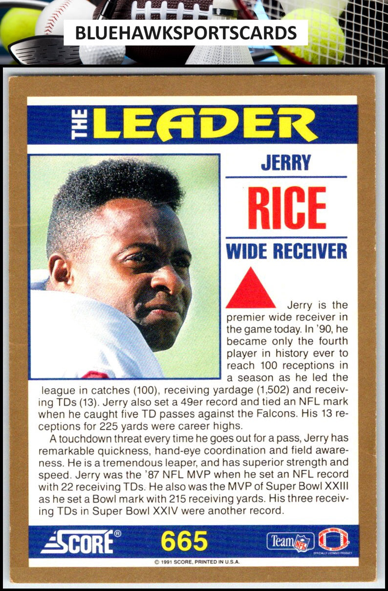1991 Score #665 Jerry Rice
