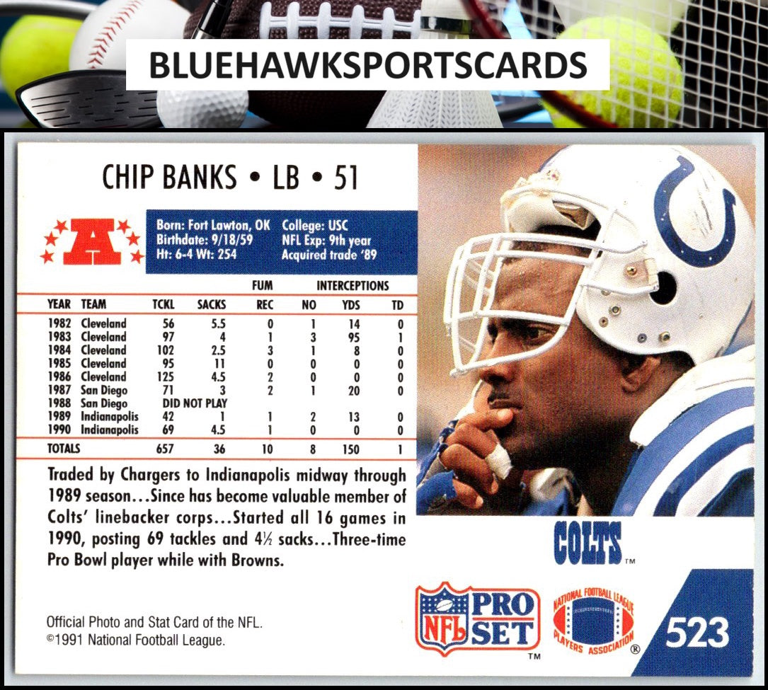 1991 Pro Set #523b Chip Banks