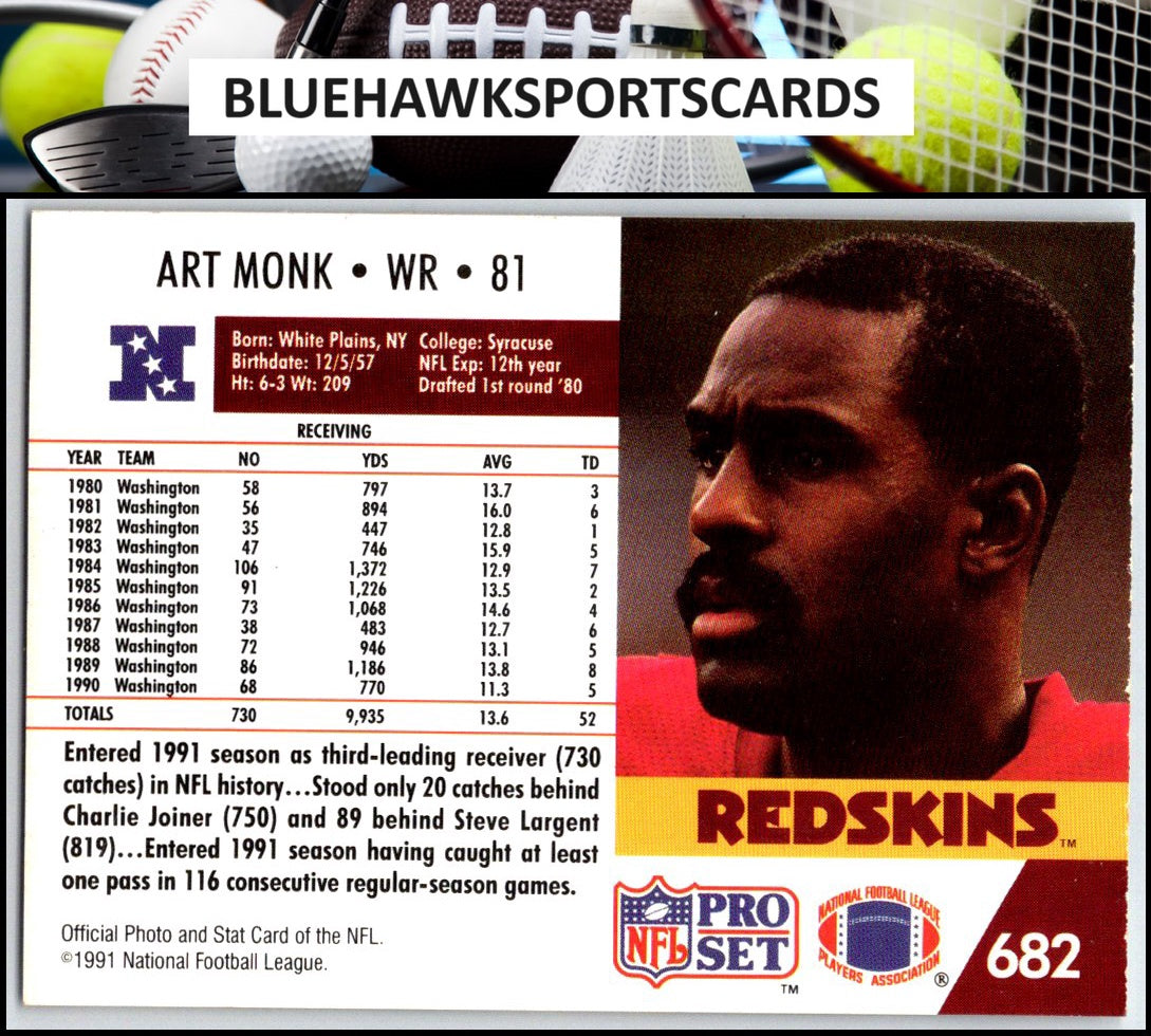 1991 Pro Set #682 Art Monk