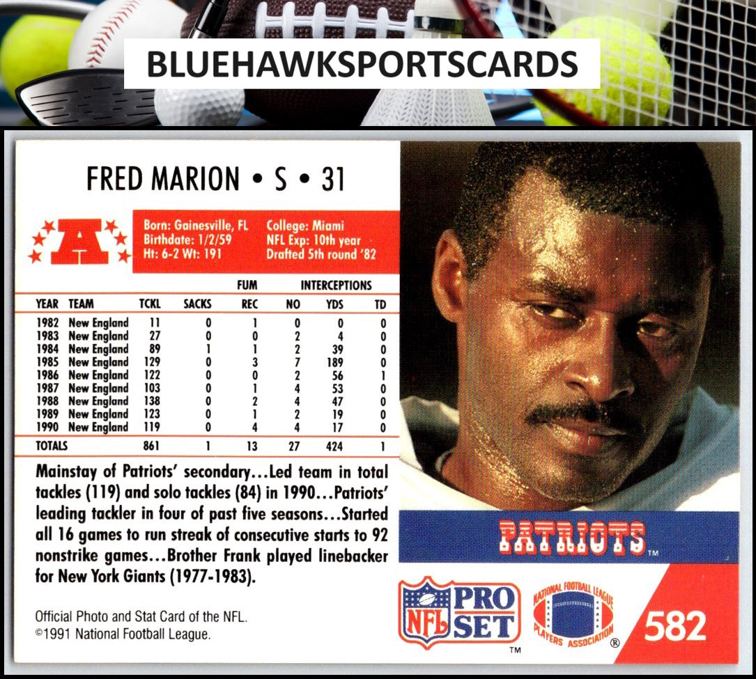 1991 Pro Set #582 Fred Marion