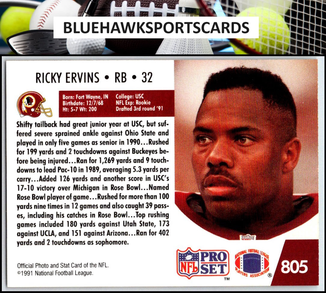 1991 Pro Set #805 Ricky Ervins