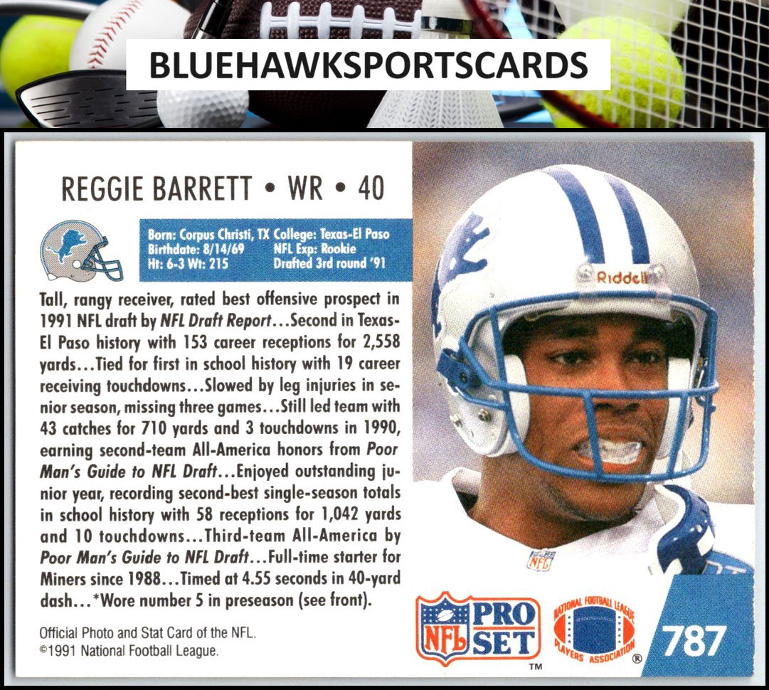 1991 Pro Set #787 Reggie Barrett