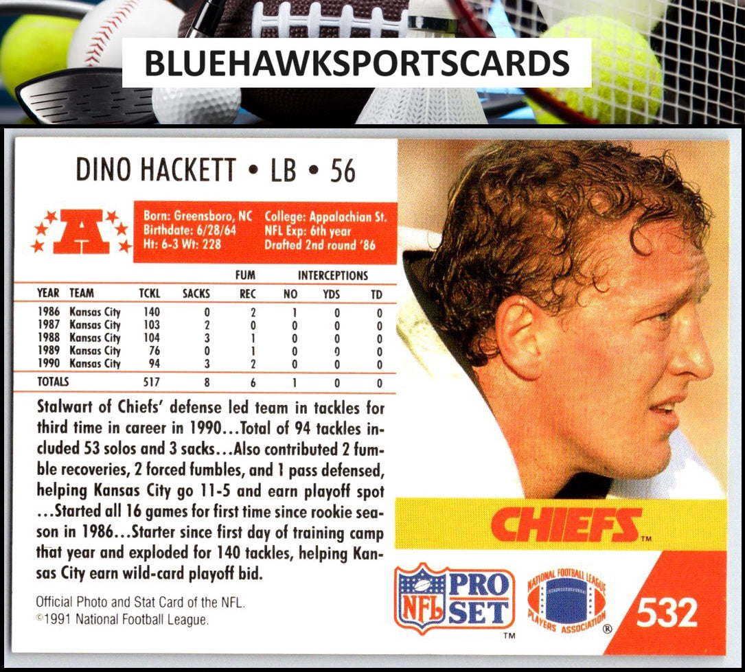 1991 Pro Set #532 Dino Hackett