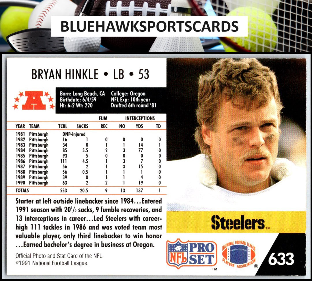 1991 Pro Set #633 Bryan Hinkle