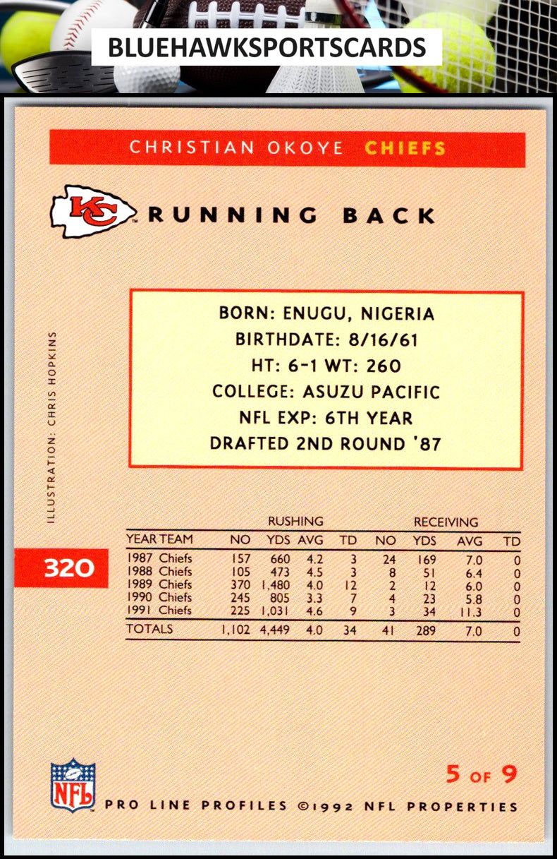 1992 Pro Line Profiles #320 Christian Okoye