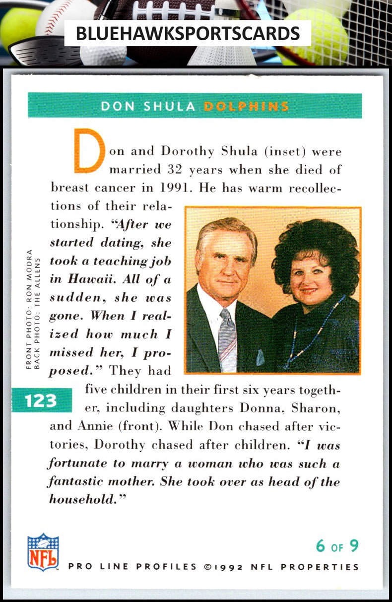 1992 Pro Line Profiles #123 Don Shula