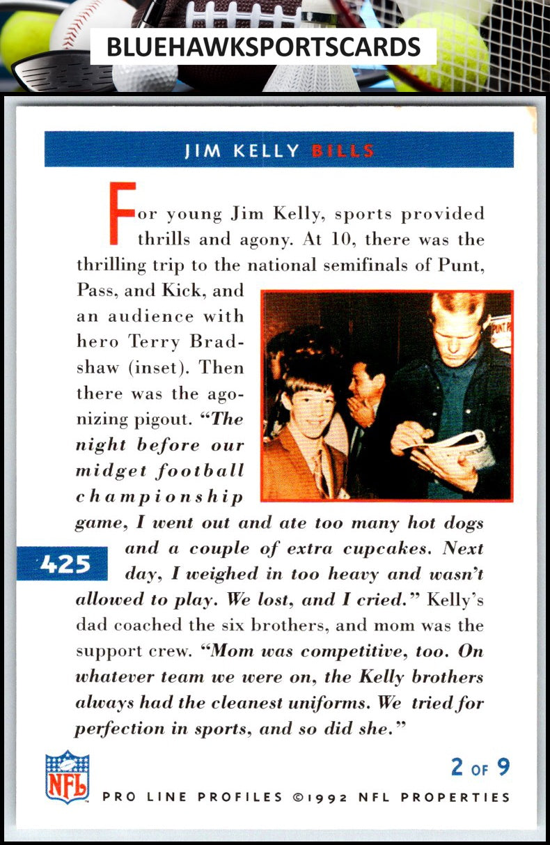 1992 Pro Line Profiles #425 Jim Kelly