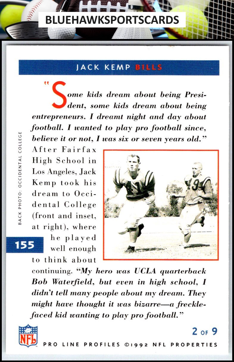 1992 Pro Line Profiles #155 Jack Kemp