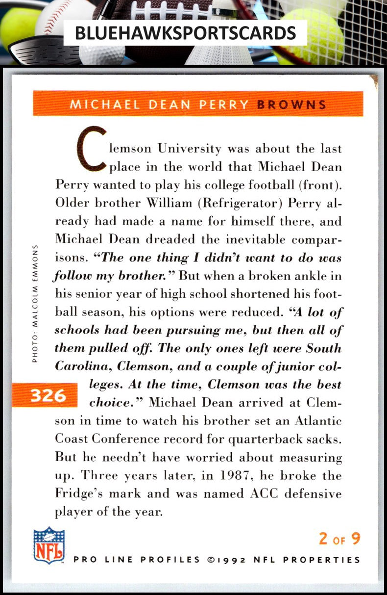1992 Pro Line Profiles #326 Michael Dean Perry