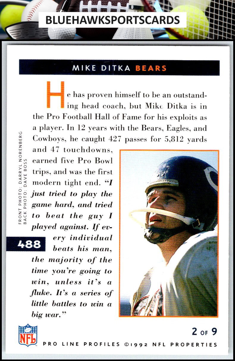 1992 Pro Line Profiles #488 Mike Ditka