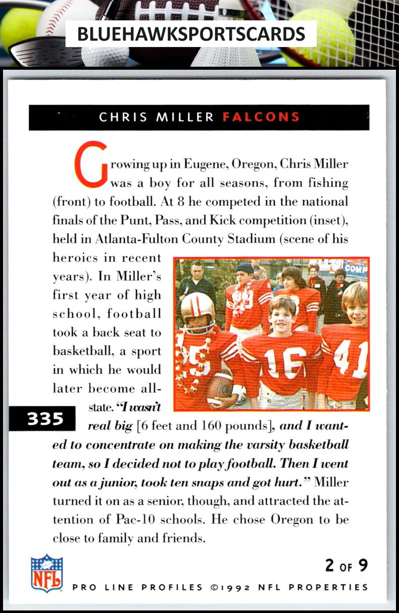 1992 Pro Line Profiles #335 Chris Miller