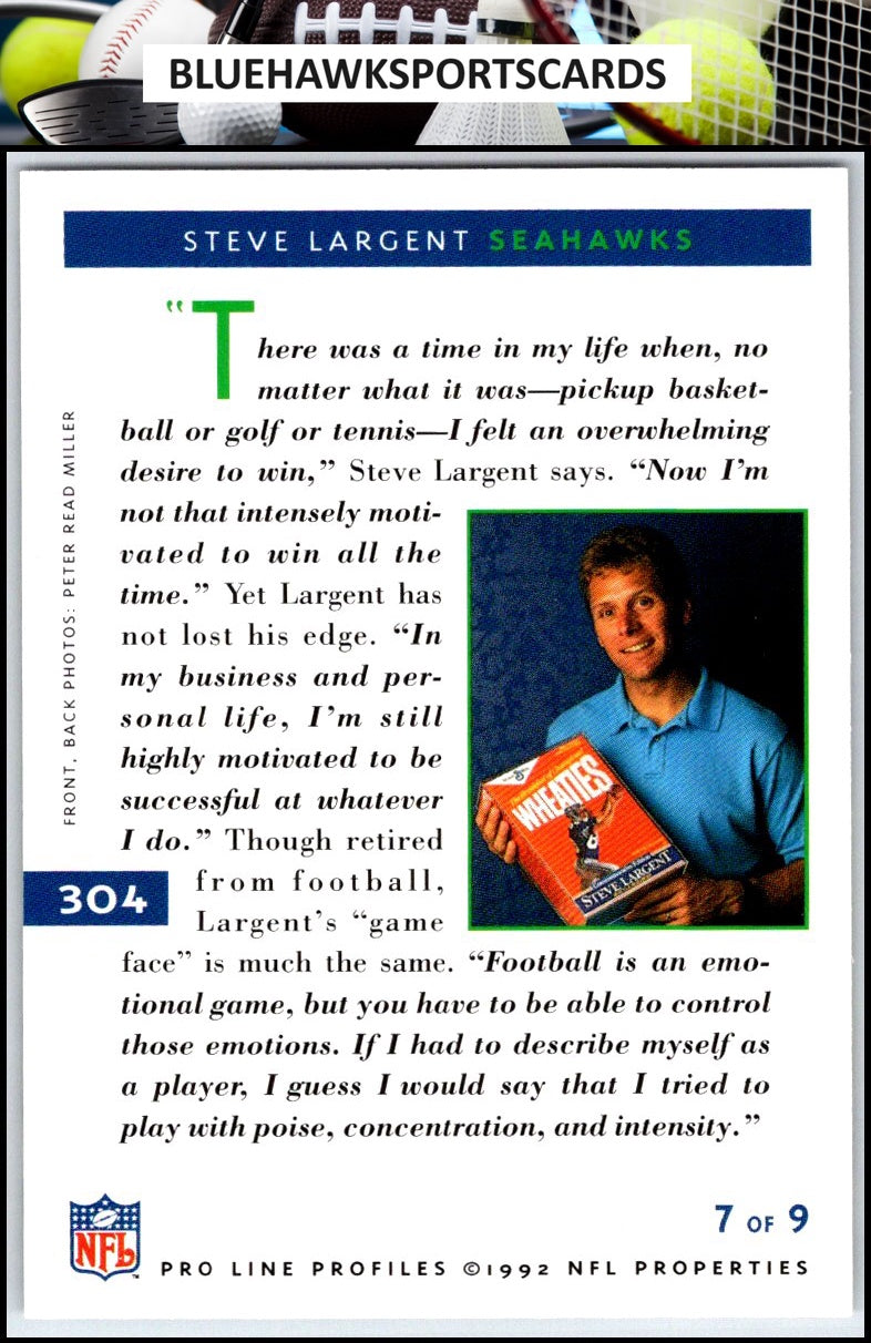 1992 Pro Line Profiles #304 Steve Largent