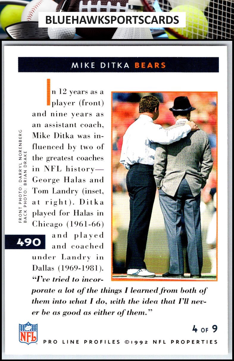 1992 Pro Line Profiles #490 Mike Ditka
