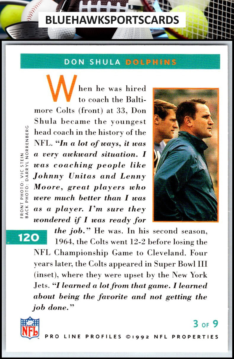 1992 Pro Line Profiles #120 Don Shula