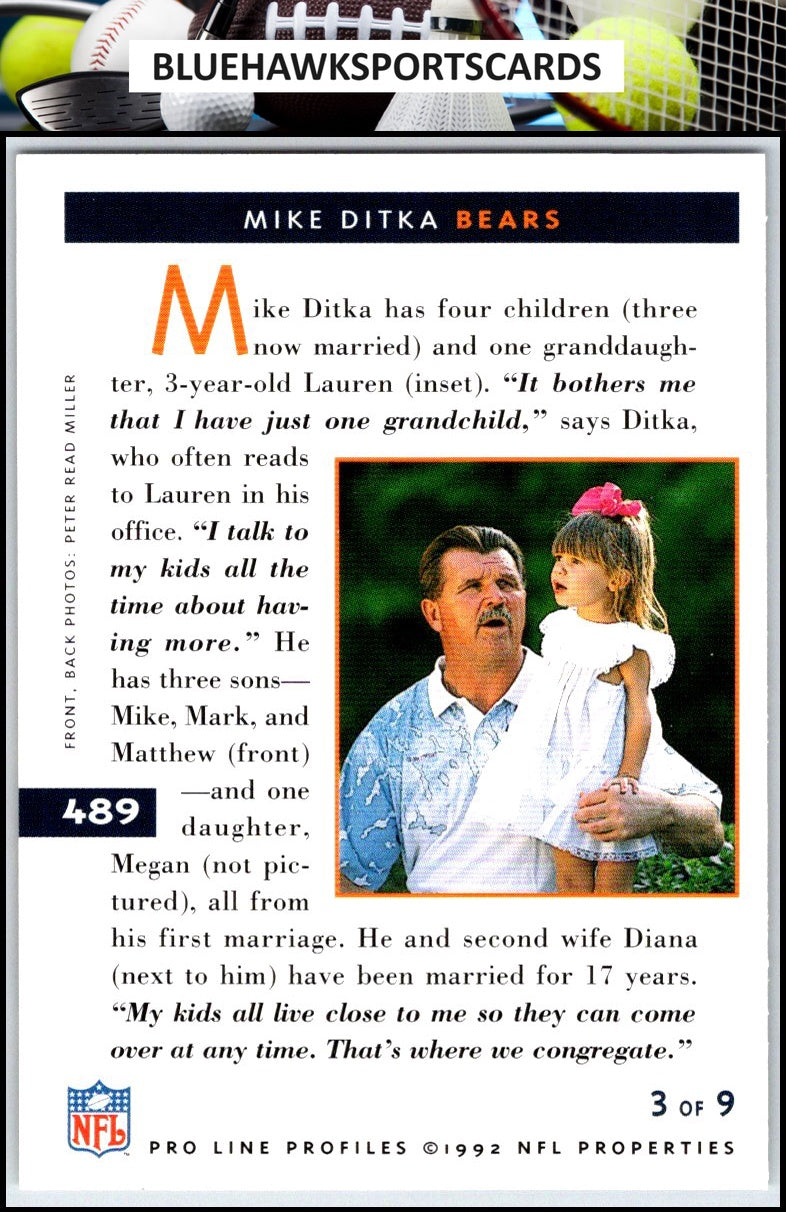 1992 Pro Line Profiles #489 Mike Ditka