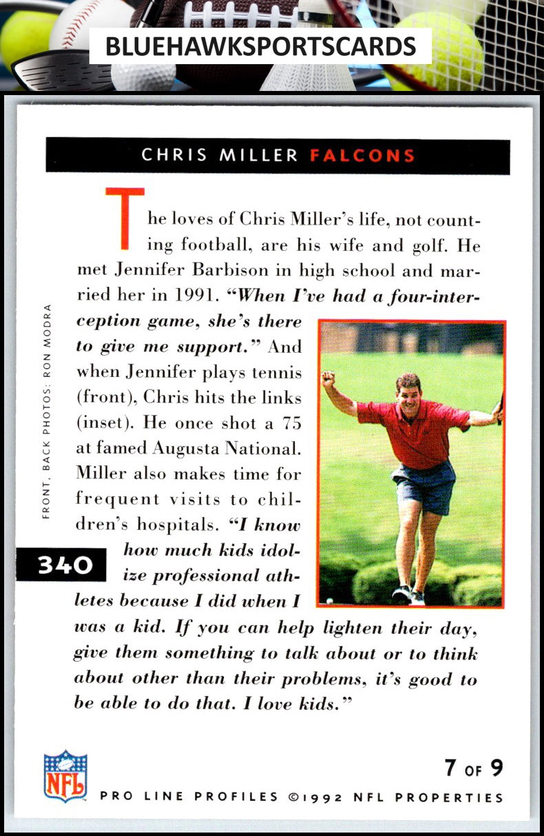 1992 Pro Line Profiles #340 Chris Miller