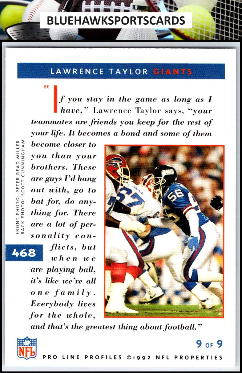 1992 Pro Line Profiles #468 Lawrence Taylor