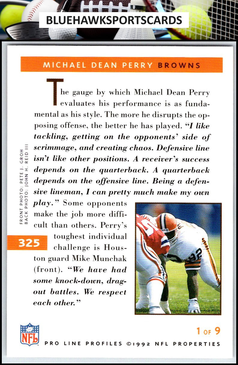 1992 Pro Line Profiles #325 Michael Dean Perry
