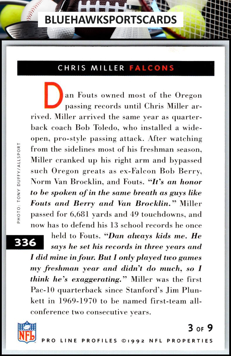 1992 Pro Line Profiles #336 Chris Miller