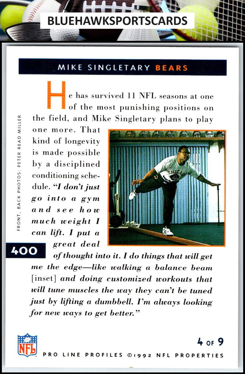 1992 Pro Line Profiles #400 Mike Singletary