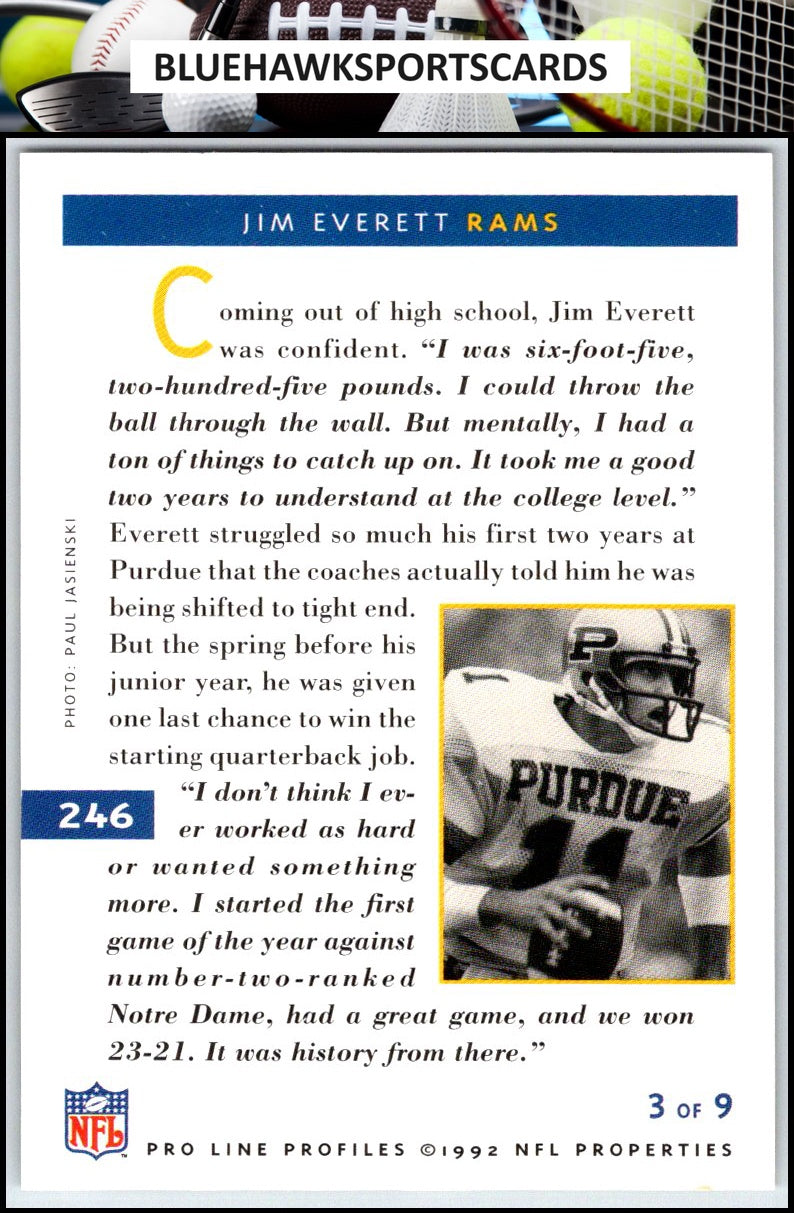 1992 Pro Line Profiles #246 Jim Everett