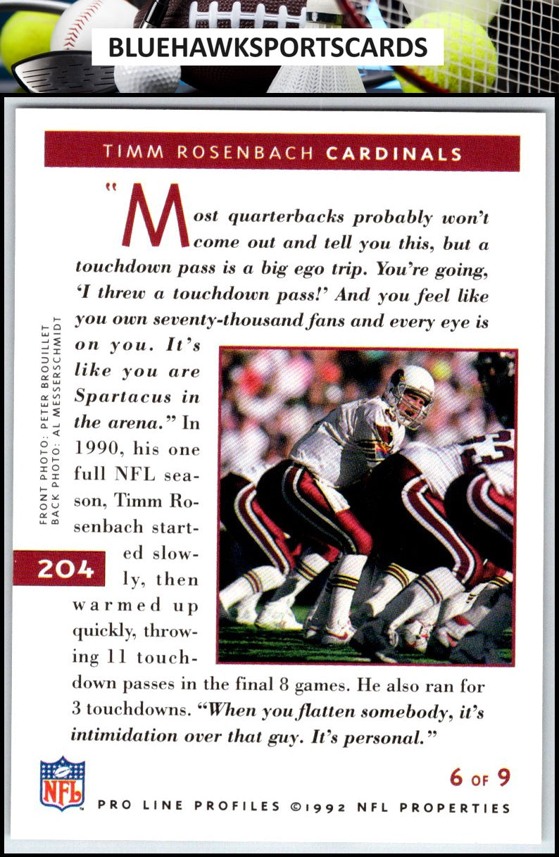 1992 Pro Line Profiles #204 Timm Rosenbach