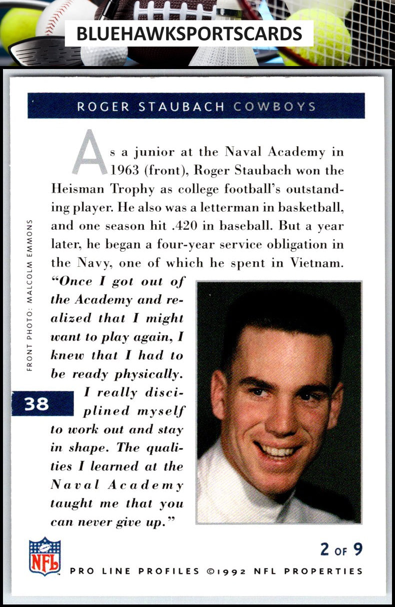 1992 Pro Line Profiles #38 Roger Staubach