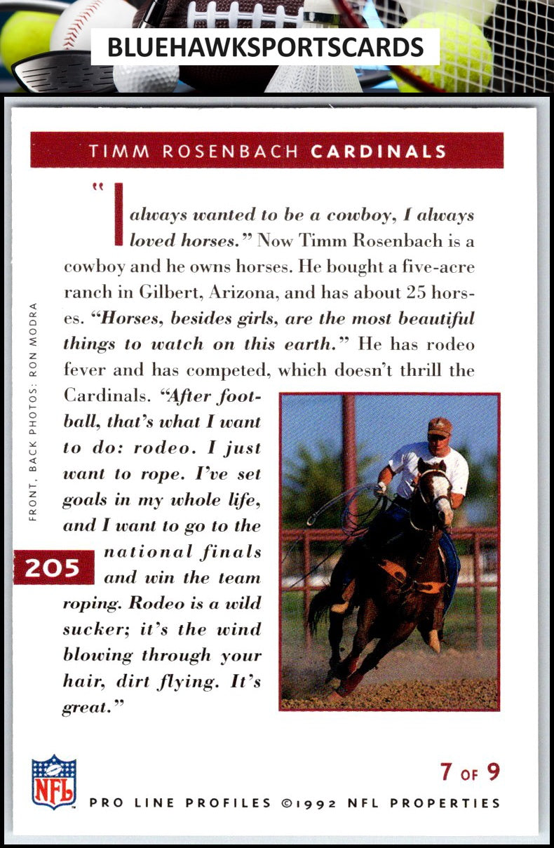1992 Pro Line Profiles #205 Timm Rosenbach