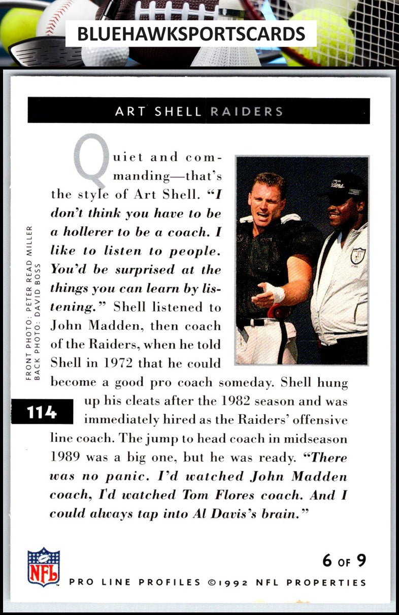 1992 Pro Line Profiles #114 Art Shell