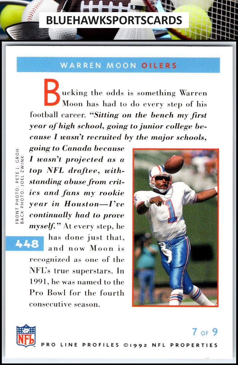 1992 Pro Line Profiles #448 Warren Moon