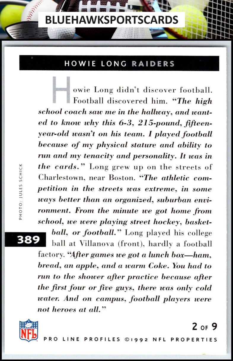1992 Pro Line Profiles #389 Howie Long