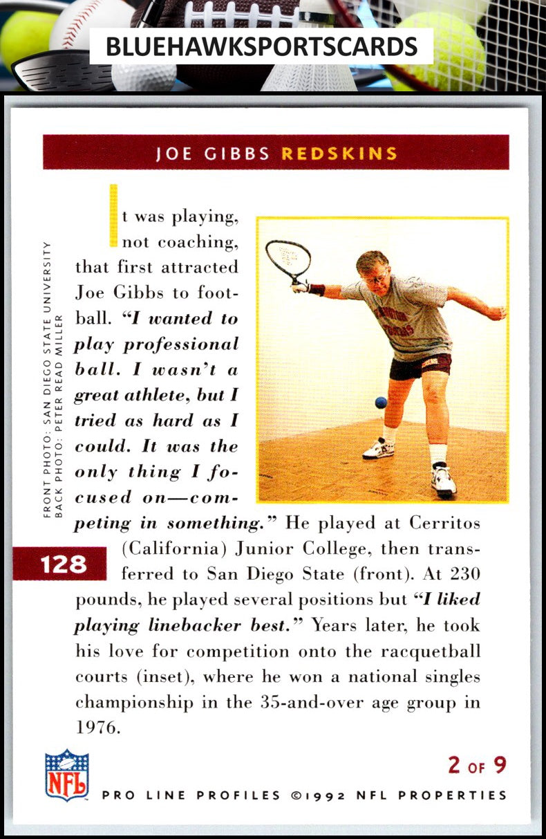 1992 Pro Line Profiles #128 Joe Gibbs
