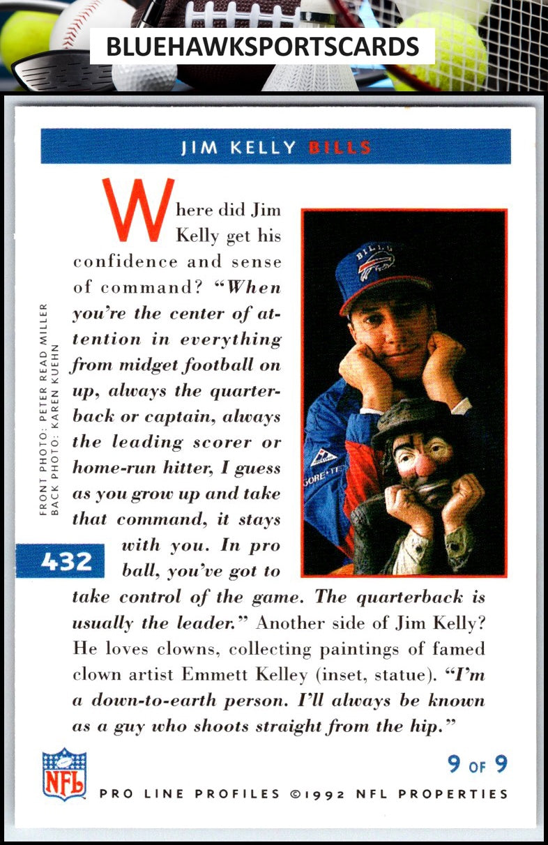 1992 Pro Line Profiles #432 Jim Kelly