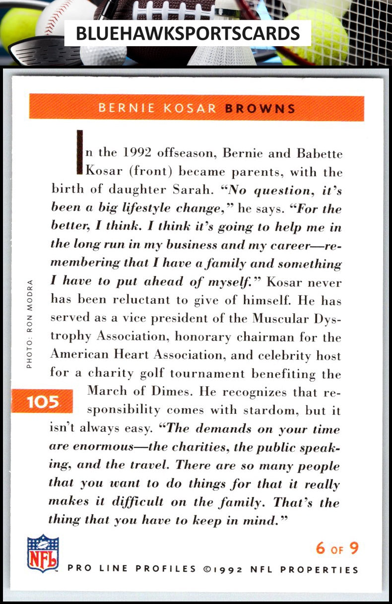 1992 Pro Line Profiles #105 Bernie Kosar