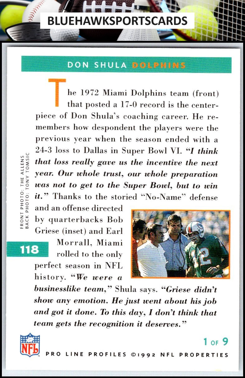 1992 Pro Line Profiles #118 Don Shula