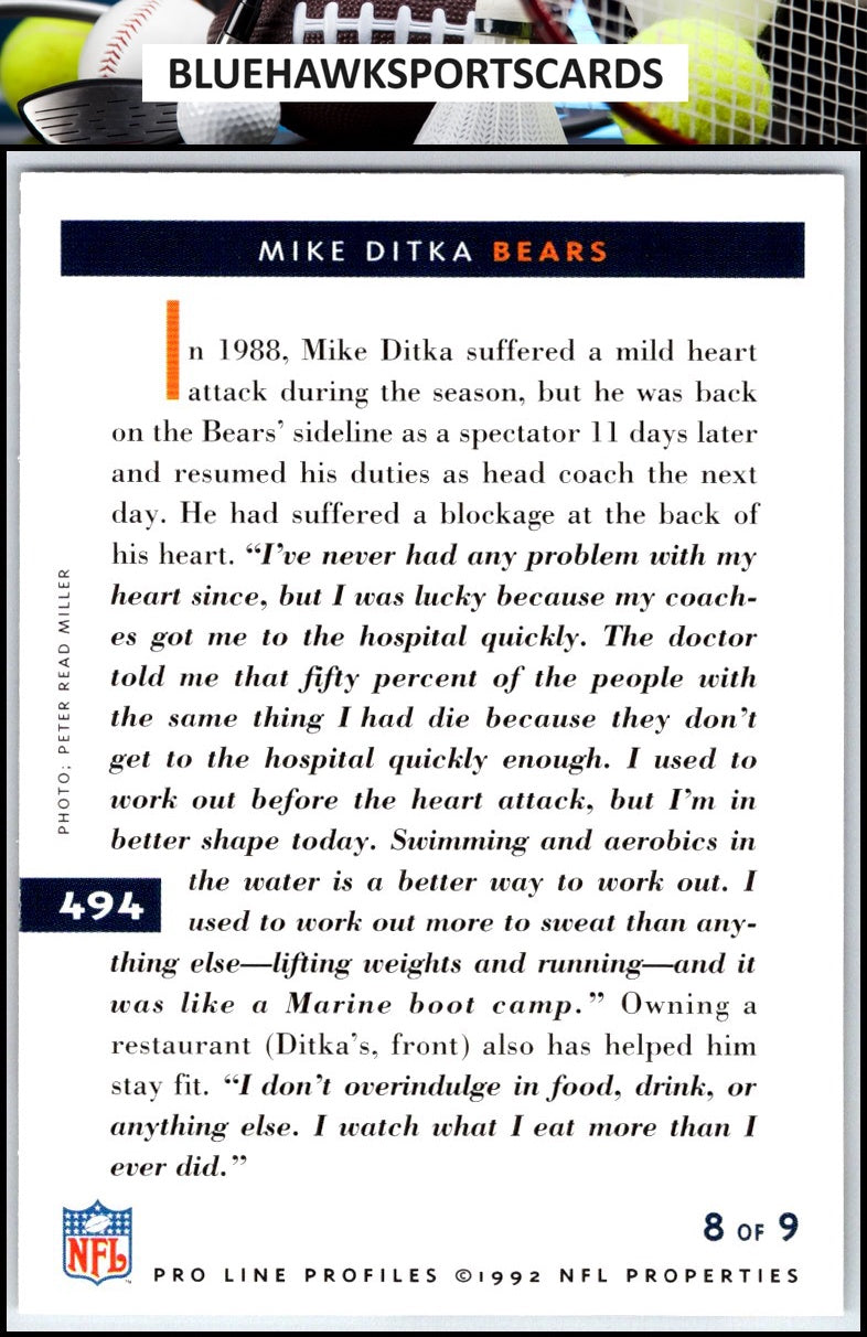 1992 Pro Line Profiles #494 Mike Ditka