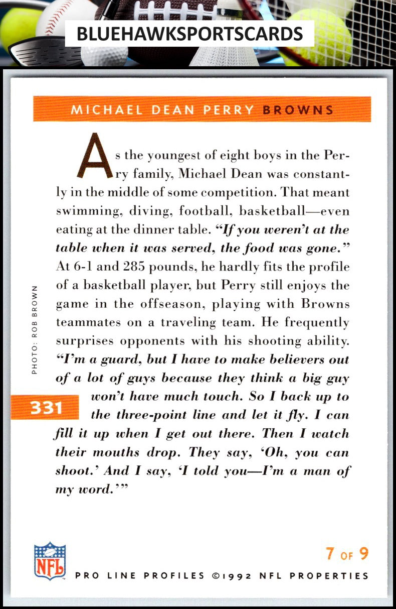 1992 Pro Line Profiles #331 Michael Dean Perry