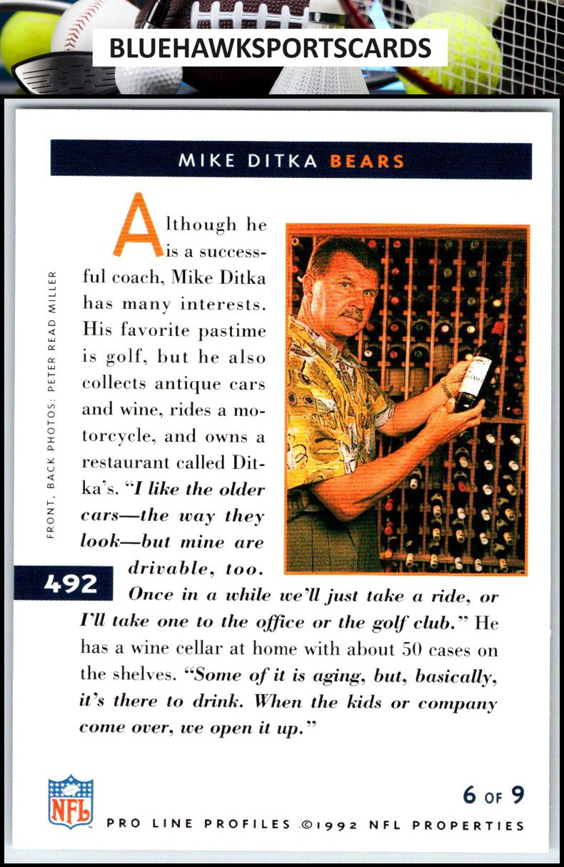 1992 Pro Line Profiles #492 Mike Ditka