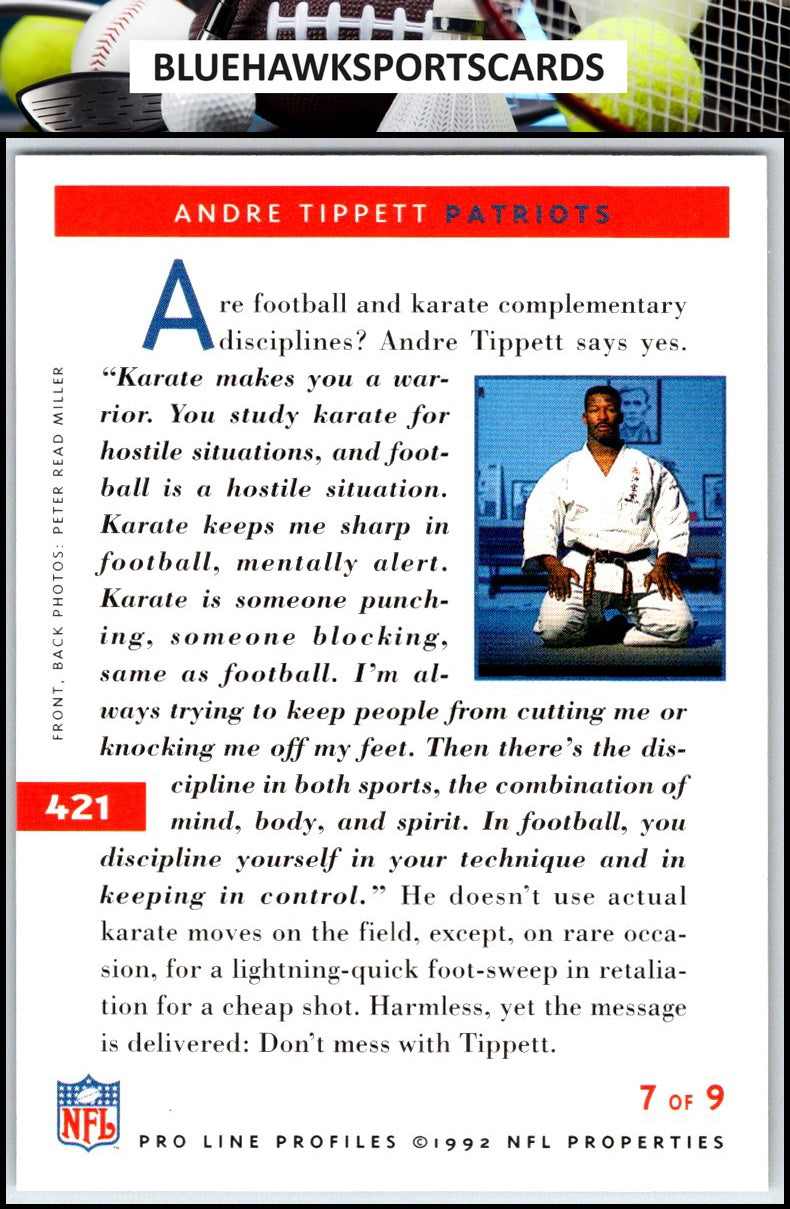 1992 Pro Line Profiles #421 Andre Tippett