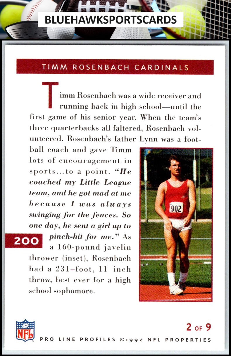 1992 Pro Line Profiles #200 Timm Rosenbach