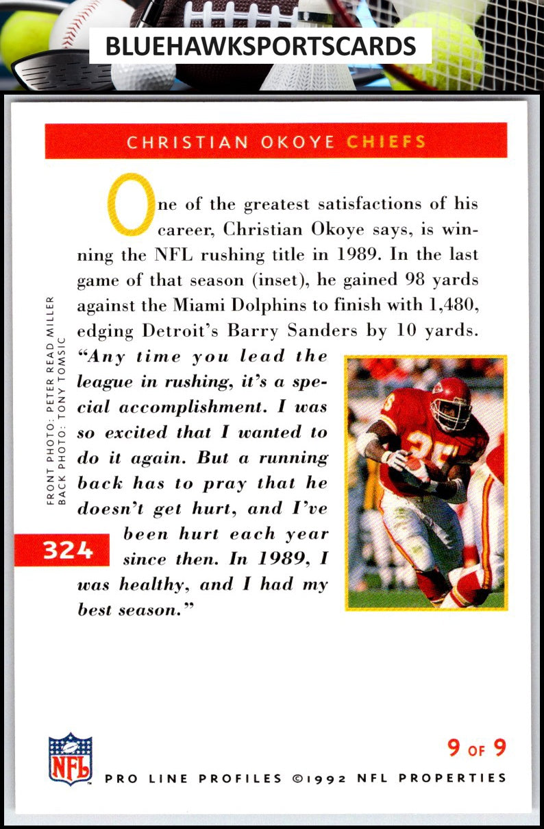 1992 Pro Line Profiles #324 Christian Okoye