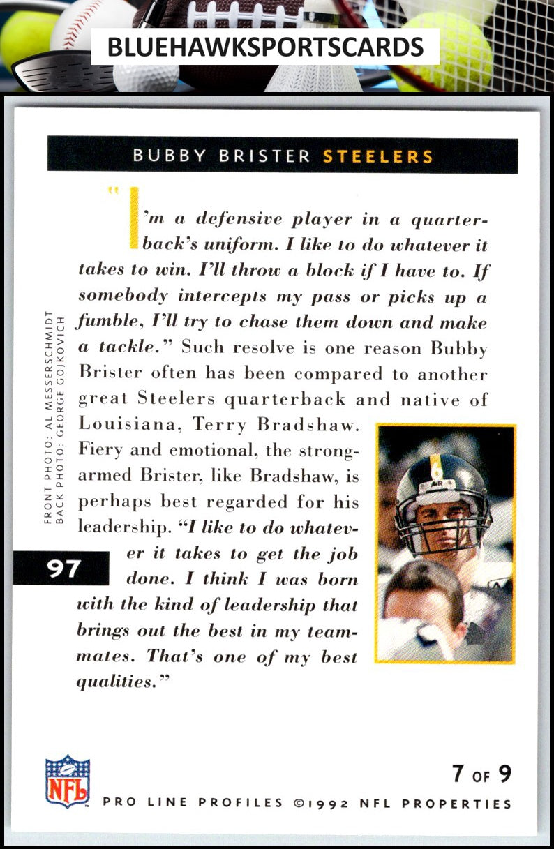 1992 Pro Line Profiles #97 Bubby Brister