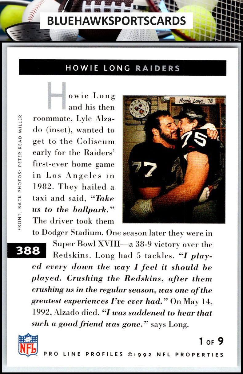 1992 Pro Line Profiles #388 Howie Long