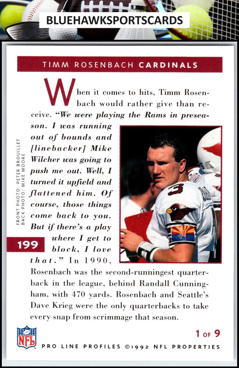 1992 Pro Line Profiles #199 Timm Rosenbach