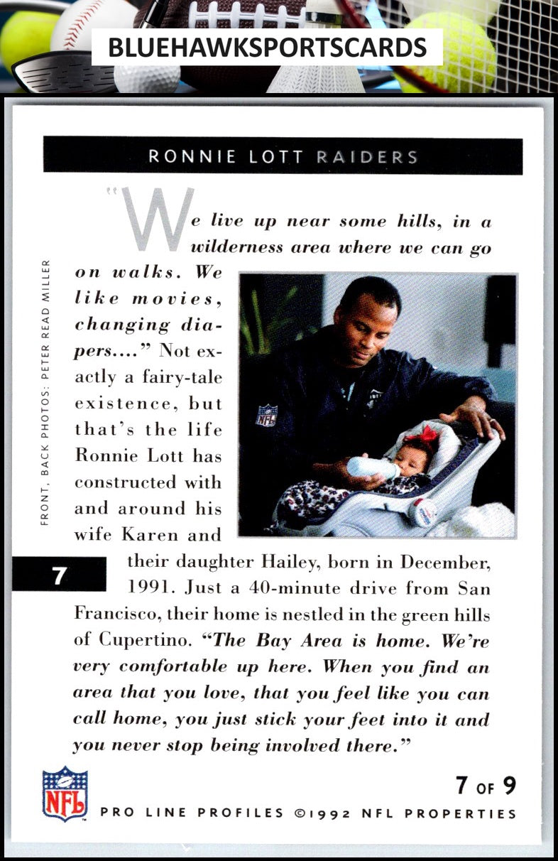 1992 Pro Line Profiles #7 Ronnie Lott