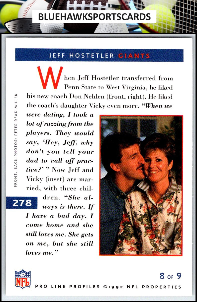 1992 Pro Line Profiles #278 Jeff Hostetler