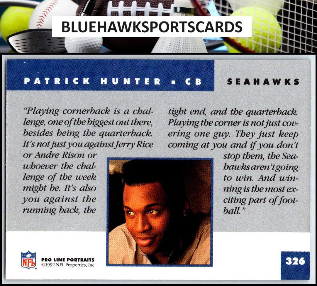 1992 Pro Line Portraits #326 Patrick Hunter