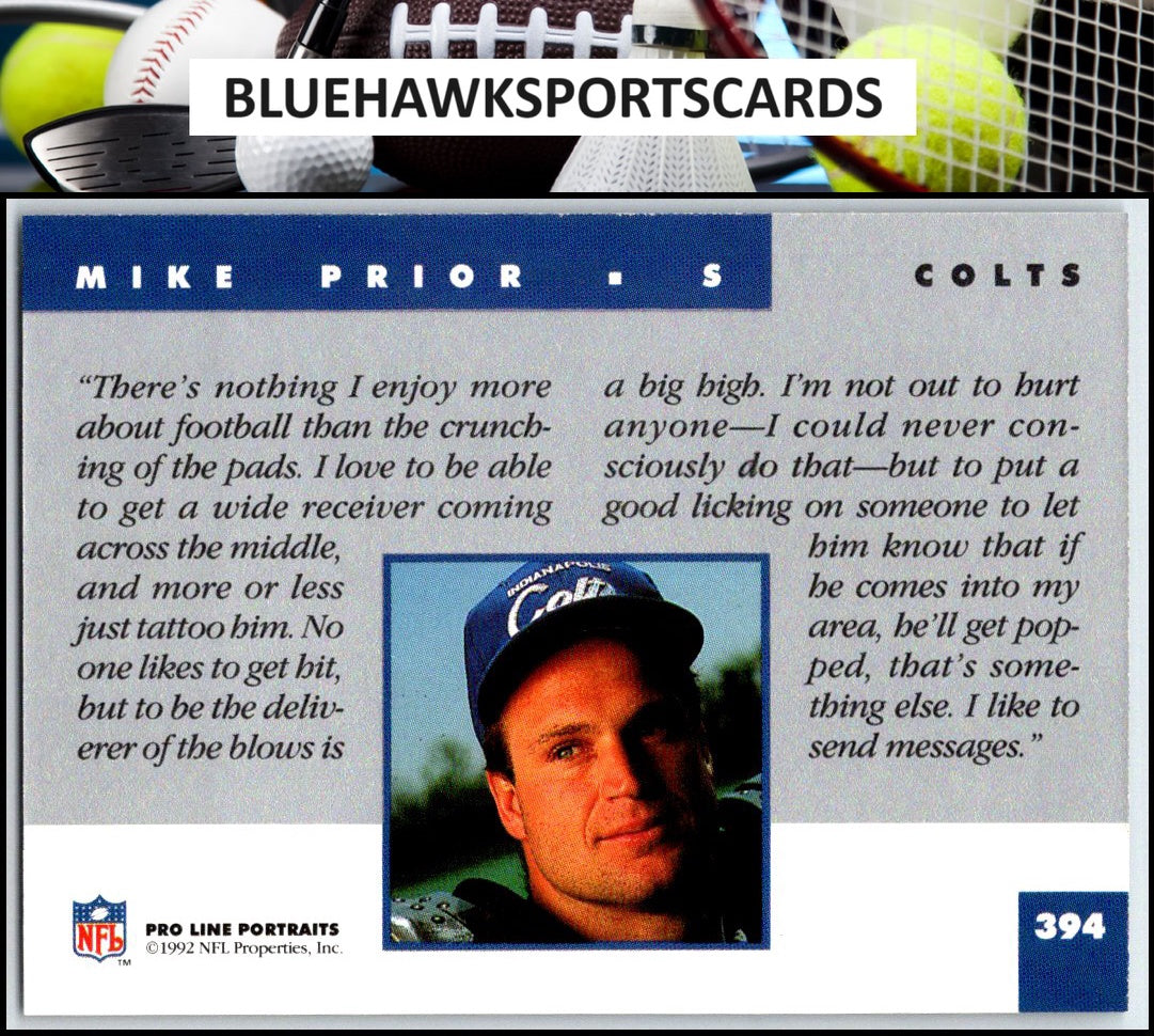 1992 Pro Line Portraits #394 Mike Prior