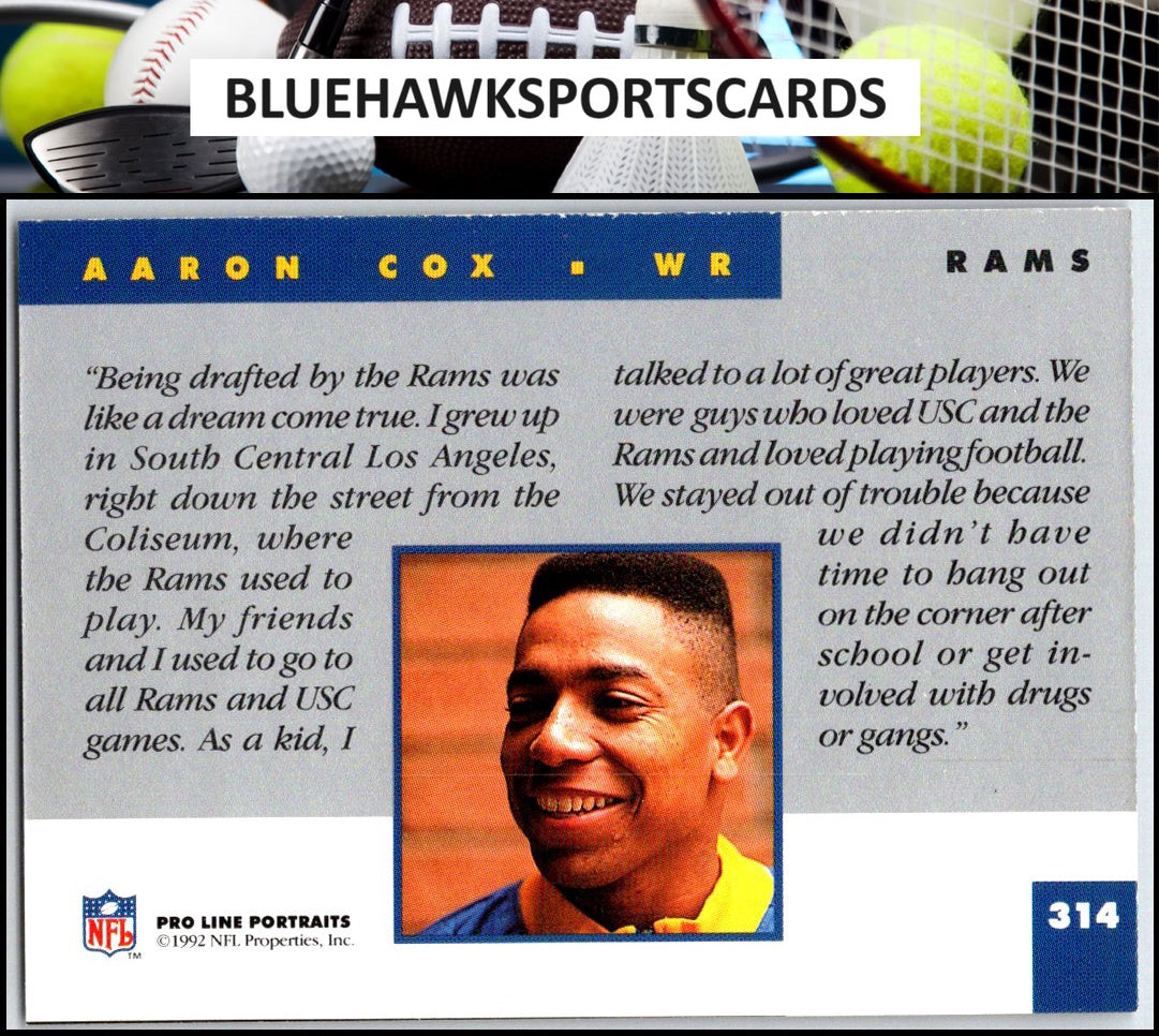 1992 Pro Line Portraits #314 Aaron Cox