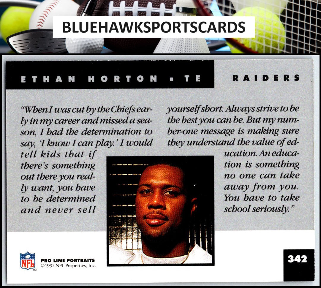 1992 Pro Line Portraits #342 Ethan Horton